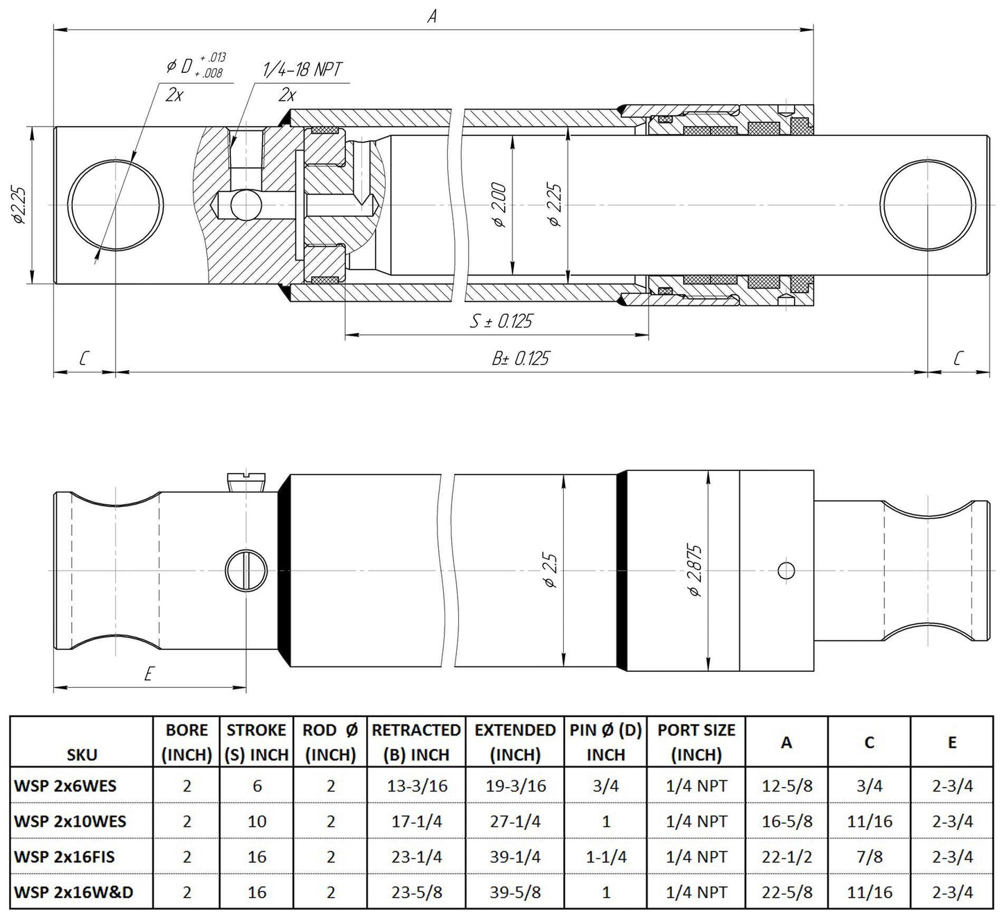 Hydraulic Cylinders for Snow Plows 1.5" X 6" Stroke Replacement Snow Plow Cylinder Fits Western Plow