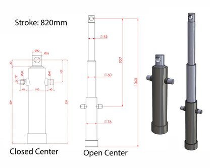 Hydraulic Telescopic Cylinder - Stroke 500-620-820 (Differtent Variants)